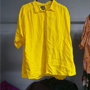 J.Crew Baird McNutt Linen Bright Yellow Button-Up Shirt